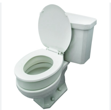 ELEVATED TOILET SEAT - OPEN ARC AND  PADDED SEAT WITH LOCK x 2